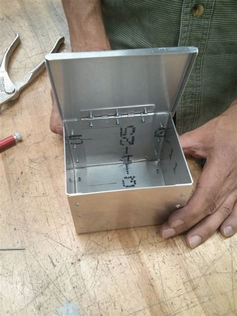 sheet metal box lid|metal utility box with lid.